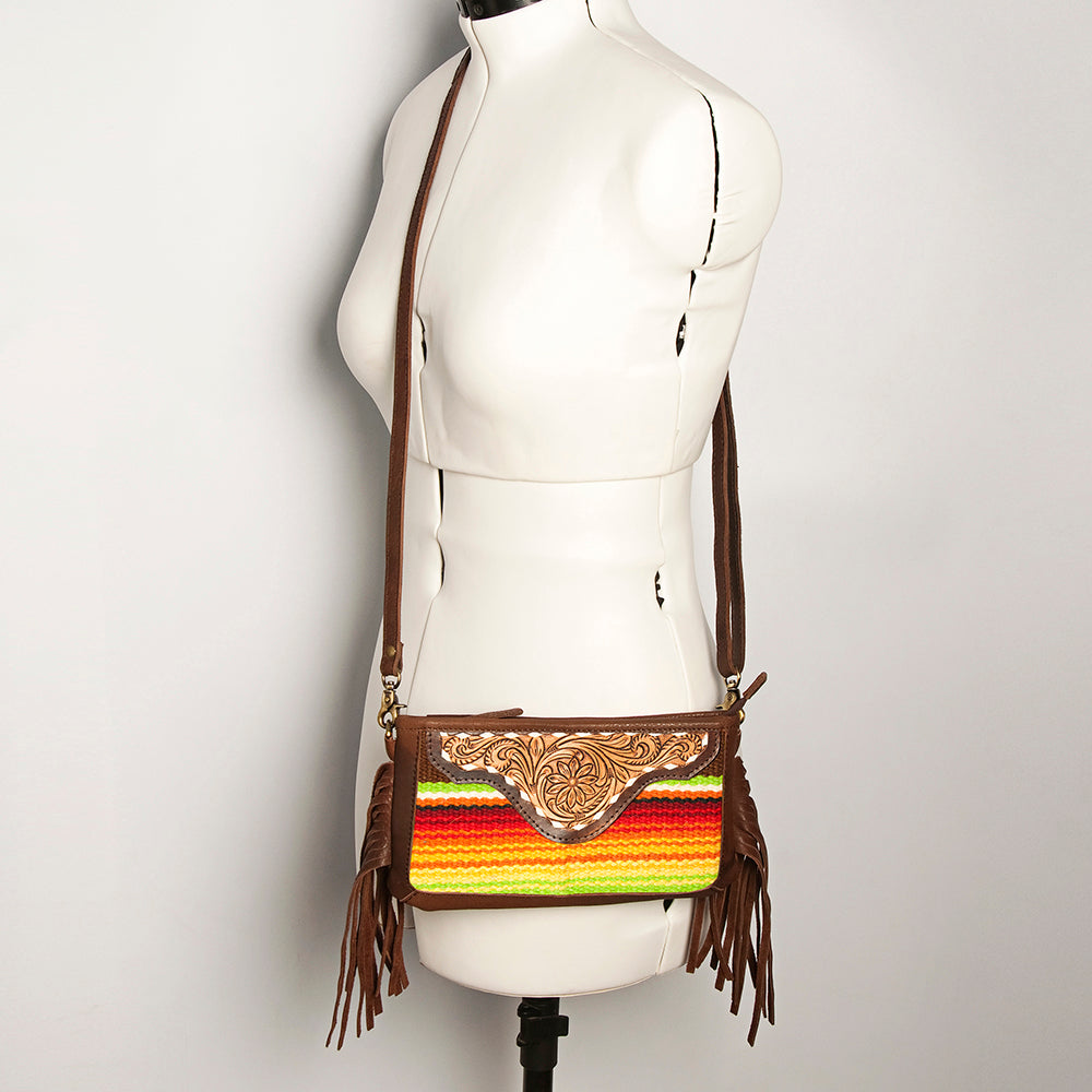 American Darling Small Crossbody Hand Tooled Saddle Blanket Genuine Leather Women Bag Western Handbag Purse