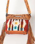 American Darling Clutch Hand Tooled Hair On Genuine Leather Women Bag Western Handbag Purse