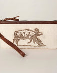 American Darling Wristlet Genuine Leather Women Bag W. Handbag Purse –