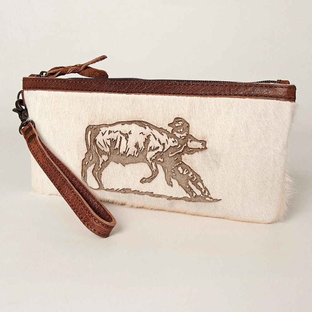 American Darling Wristlet Genuine Leather Women Bag W. Handbag Purse –
