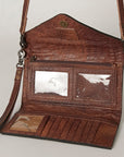 American Darling Hand Tooled Saddle Blanket Genuine Leather Women Bag Western Handbag Purse