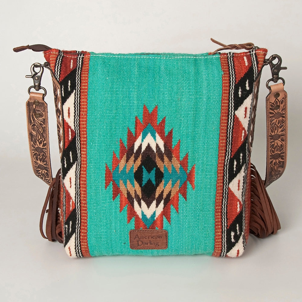 American Darling Saddle Blanket Genuine Leather Women Bag Western Handbag Purse