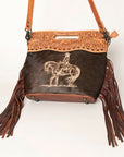 American Darling Clutch Hand Tooled Hair on Genuine Leather Western Women Bag Handbag Purse | Purses for Cute