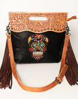 American Darling Clutch Hand Tooled Saddle Blanket Fabric Genuine Leather Western Women Bag Handbag Purse | Purses for Cute