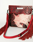American Darling Clutch Hand Tooled Hair on Genuine Leather Western Women Bag Handbag Purse | Purses for Cute