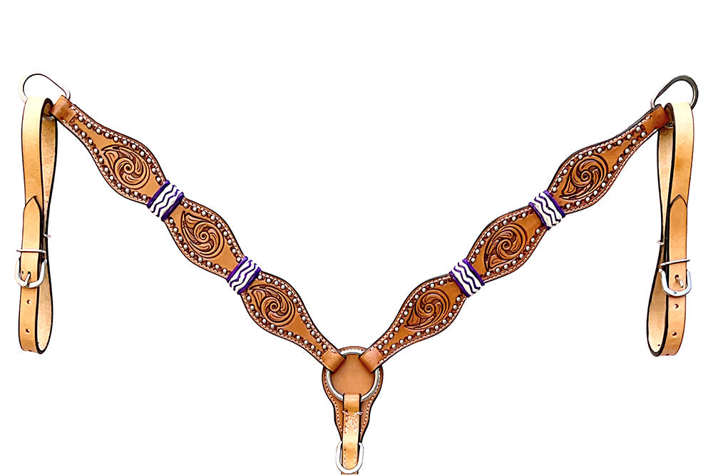 HILASON W. H. Headstall Rawhide Braided American Leather Tan – Hilason