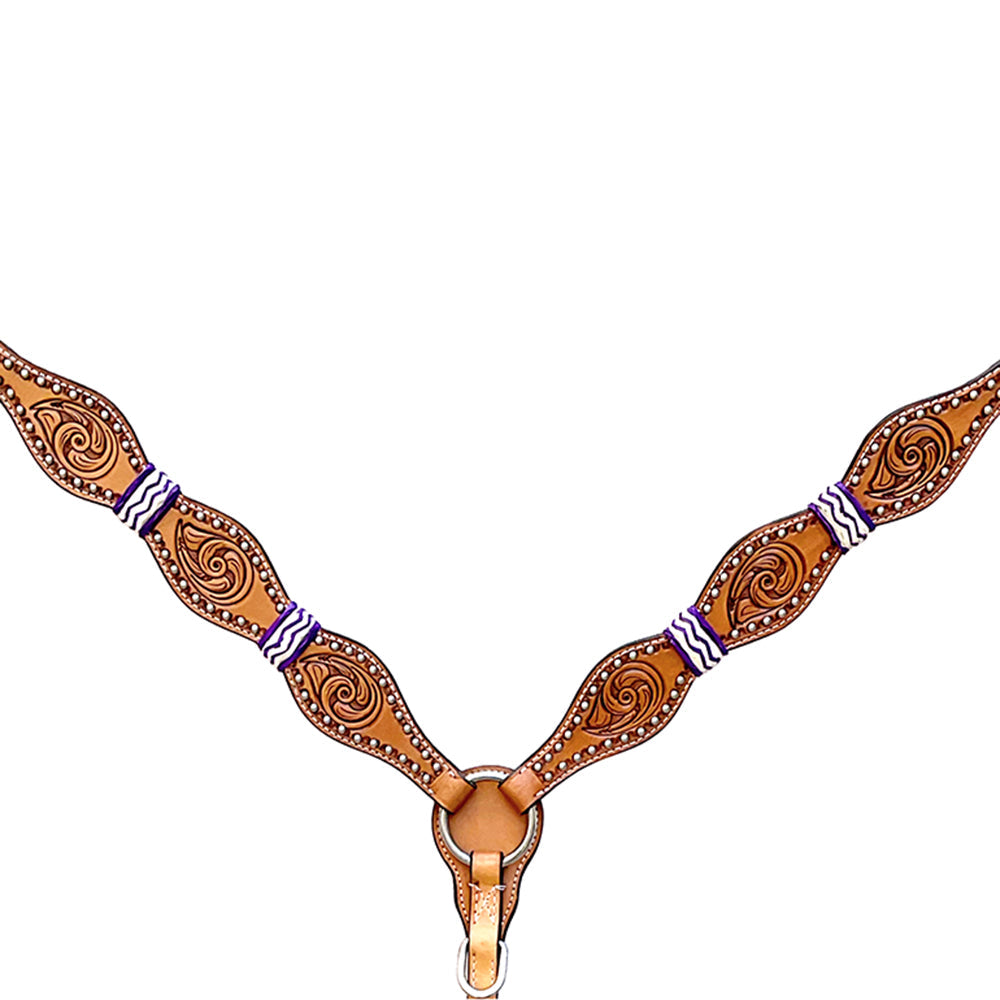 HILASON W. H. Headstall Rawhide Braided American Leather Tan – Hilason