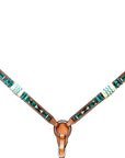 Western Horse Breast Collar With Braided Rawhide Detailing Tan Leather