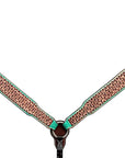 Bar H Equine Horse Genuine Leather Hand Tooled Breast Collar ,Headstall Brown