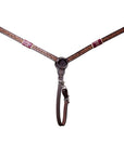 BAR H EQUINE Horse Hand Carved Breast Collar Headstall Genuine Leather Brown