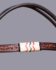 BAR H EQUINE Western Horse Genuine Leather Tack Set Dark Brown