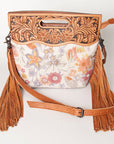 American Darling Clutch Hand Tooled Saddle Blanket Fabric Genuine Leather Western Women Bag Handbag Purse | Purses for Cute