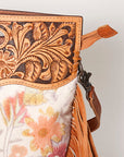 American Darling Clutch Hand Tooled Saddle Blanket Fabric Genuine Leather Western Women Bag Handbag Purse | Purses for Cute