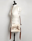 American Darling Western Small Crossbody Bag – Genuine Hair-On Cowhide Leather with Fringes, Adjustable Strap, Handcrafted in Texas