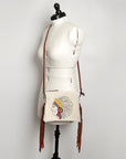 American Darling Western Small Crossbody Bag – Genuine Hair-On Cowhide Leather with Fringes, Adjustable Strap, Handcrafted in Texas