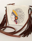 American Darling Western Small Crossbody Bag – Genuine Hair-On Cowhide Leather with Fringes, Adjustable Strap, Handcrafted in Texas