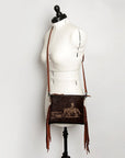 American Darling Western Small Crossbody Bag – Genuine Hair-On Cowhide Leather with Fringes, Adjustable Strap, Handcrafted in Texas
