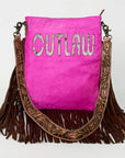 American Darling Messenger Hand Tooled Hair On Genuine Leather Western Women Bag Handbag Purse | Cute