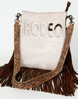 American Darling Messenger Hand Tooled Hair On Genuine Leather Western Women Bag Handbag Purse | Cute