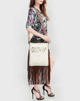 American Darling Messenger Hand Tooled Hair On Genuine Leather Western Women Bag Handbag Purse | Cute
