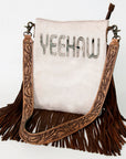 American Darling Messenger Hand Tooled Hair On Genuine Leather Western Women Bag Handbag Purse | Cute