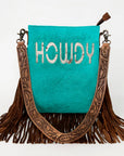 ADBGS192BF American Darling Hand Tooled Hair On Genuine Leather Women Bag Western Handbag Purse