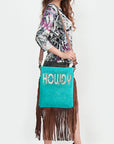 ADBGS192BF American Darling Hand Tooled Hair On Genuine Leather Women Bag Western Handbag Purse
