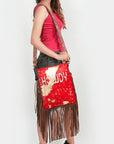 American Darling ADBGS192BI Messenger Hair-On Genuine Leather Women Bag Western Handbag Purse