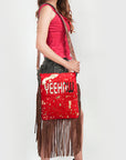 American Darling ADBGS192BJ Messenger Hair-On Genuine Leather Women Bag Western Handbag Purse