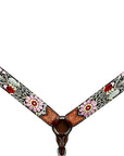 Bar H Equine Western Horse Floral Genuine American Leather Breast Collar Headstall Tack Set