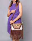 American Darling Clutch Hand Tooled Hair-On Genuine Leather Women Bag Western Handbag Purse