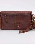 American Darling Clutch Hand Tooled Hair-On Genuine Leather Women Bag Western Handbag Purse