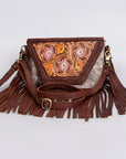 American Darling Clutch Hand Tooled Hair-On Genuine Leather Women Bag Western Handbag Purse