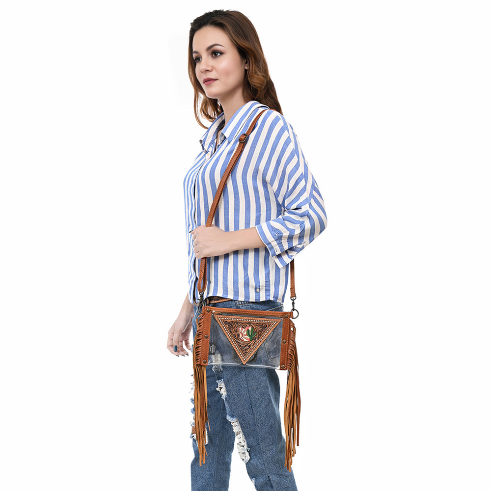 American Darling Clear Bag Hand Tooled Genuine Leather Women Bag Western Handbag Purse