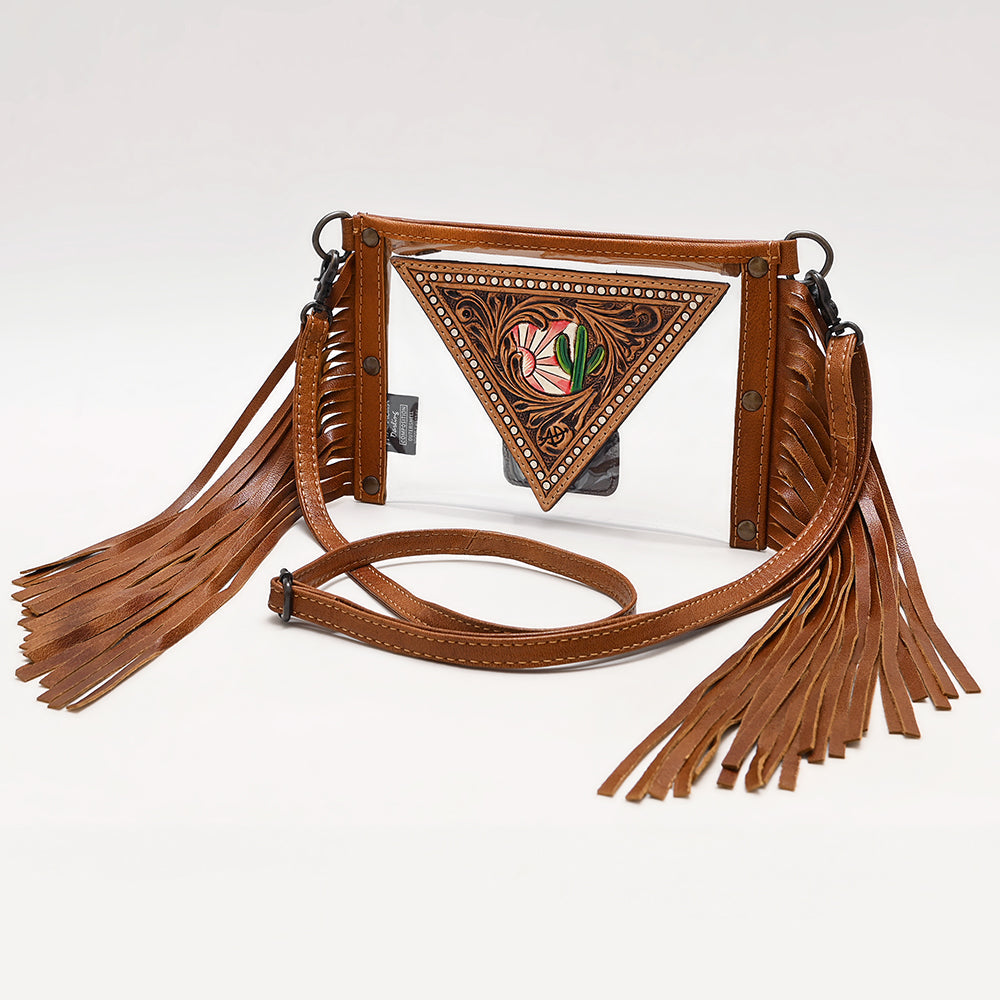 American Darling Clear Bag Hand Tooled Genuine Leather Women Bag Western Handbag Purse