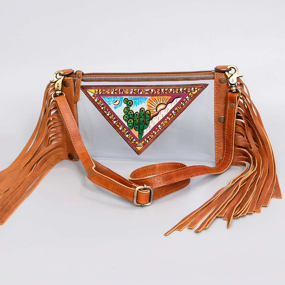 American Darling Clear Bag Hand Tooled Genuine Leather Women Bag Western Handbag Purse