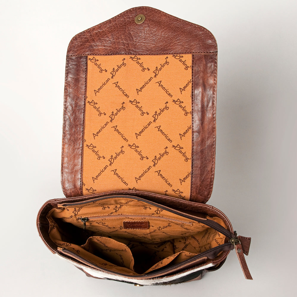 ADBG845C American Darling Saddle Blanket Hair On Genuine Leather Women Bag Western Handbag Purse
