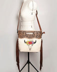 American Darling Clutch Hand Tooled Hair on Genuine Leather Western Women Bag Handbag Purse | Purses for Cute