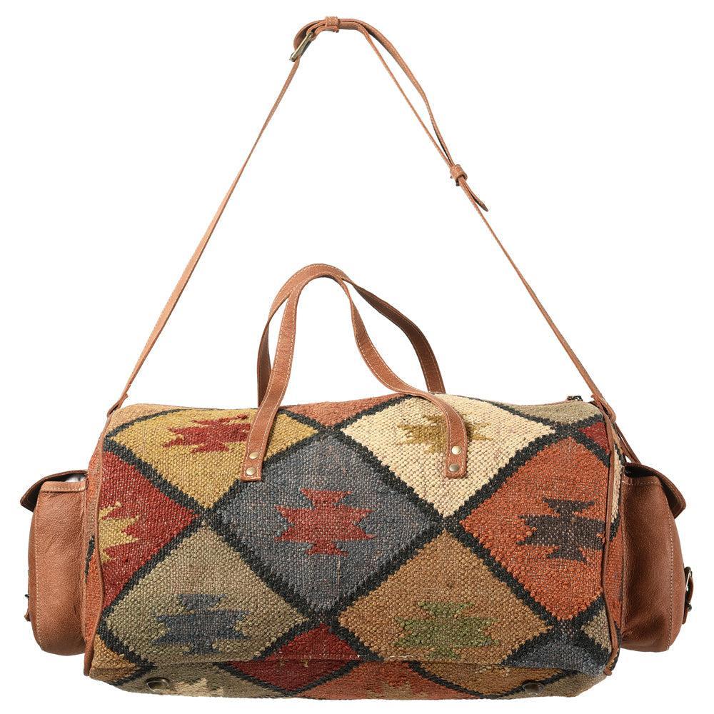 OHLAY KB341 DUFFEL Upcycled Wool Genuine Leather women bag western handbag purse
