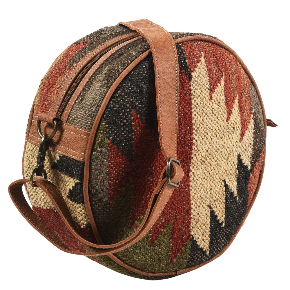 OHLAY KB347 Canteen Upcycled Canvas Genuine Leather women bag western handbag purse