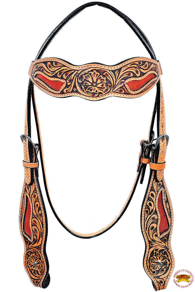 Hilason Western Horse Headstall Bridle American Leather Tan