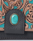 OHLAY WALLET Hand Tooled  Genuine Leather women bag western handbag purse