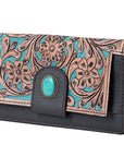 OHLAY WALLET Hand Tooled  Genuine Leather women bag western handbag purse