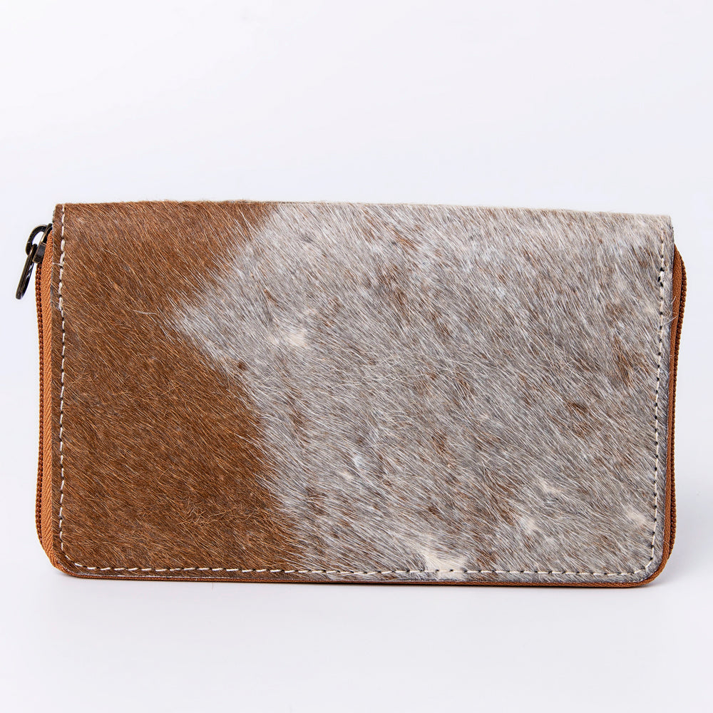 OHLAY WALLET Hand Tooled Hair-on Genuine Leather women bag western handbag purse