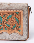 OHLAY WALLET Hand Tooled Hair-on Genuine Leather women bag western handbag purse