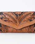 OHLAY WALLET Hand Tooled  Genuine Leather women bag western handbag purse