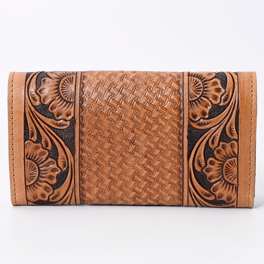 OHLAY WALLET Hand Tooled Genuine Leather women bag western handbag purse