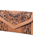 OHLAY WALLET Hand Tooled Genuine Leather women bag western handbag purse