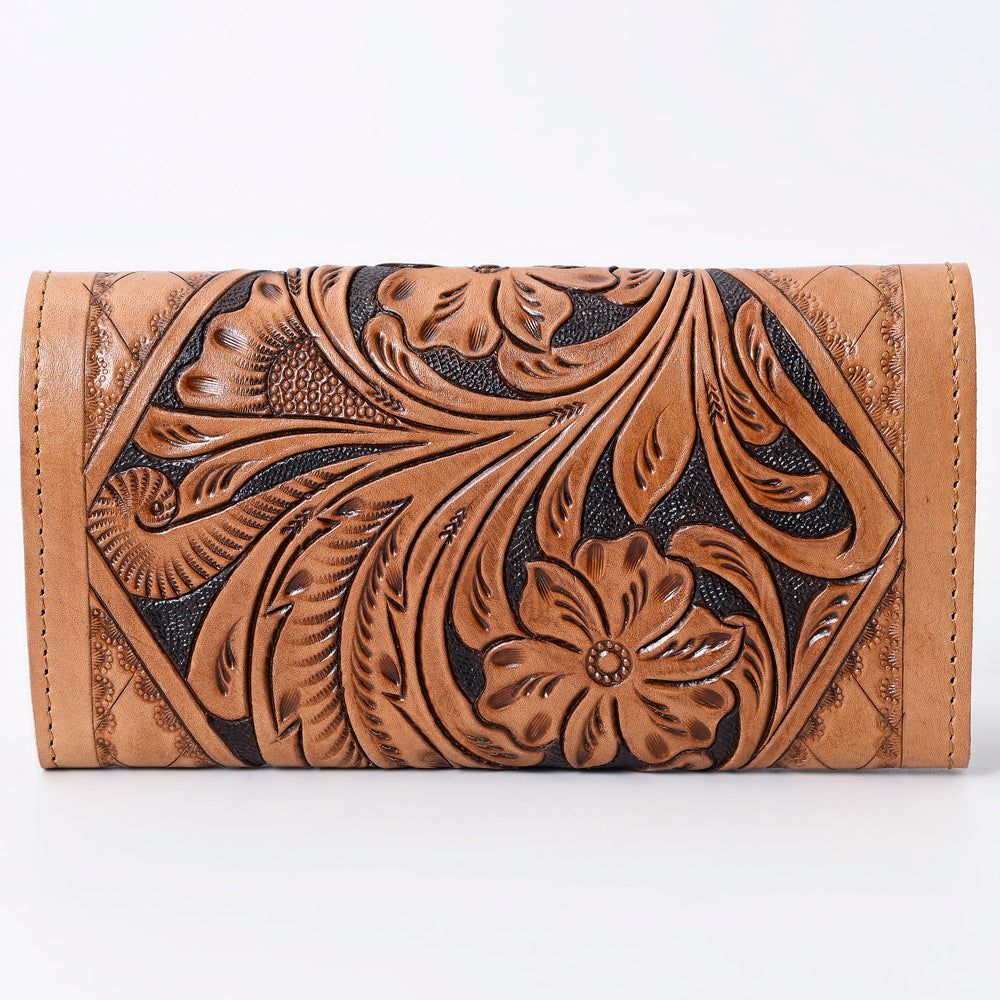 OHLAY WALLET Hand Tooled  Genuine Leather women bag western handbag purse