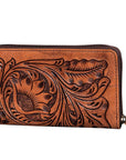 OHLAY WALLET Hand Tooled  Genuine Leather women bag western handbag purse